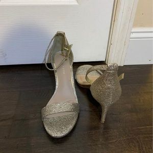 Gold sparkly heels